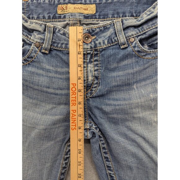 BKE Culture Jeans Womens 30x33.5 Distressed Bootcut Contrast Stitching Pockets - Picture 9 of 16